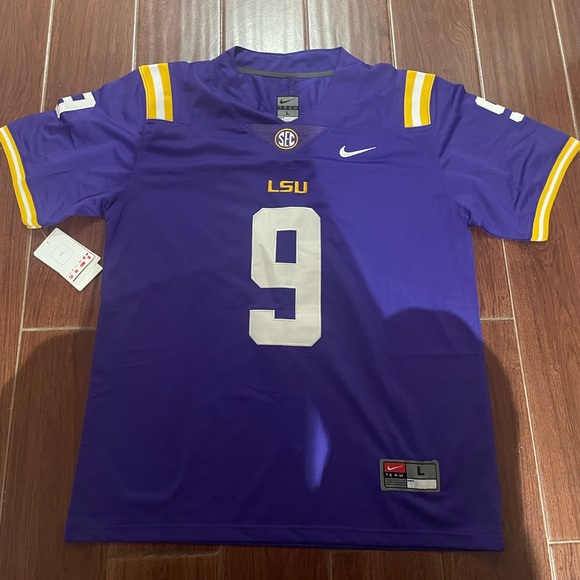 LSU Joe Burrow Purple Jerseys Sizes Small - 2XL - Picture 3 of 6